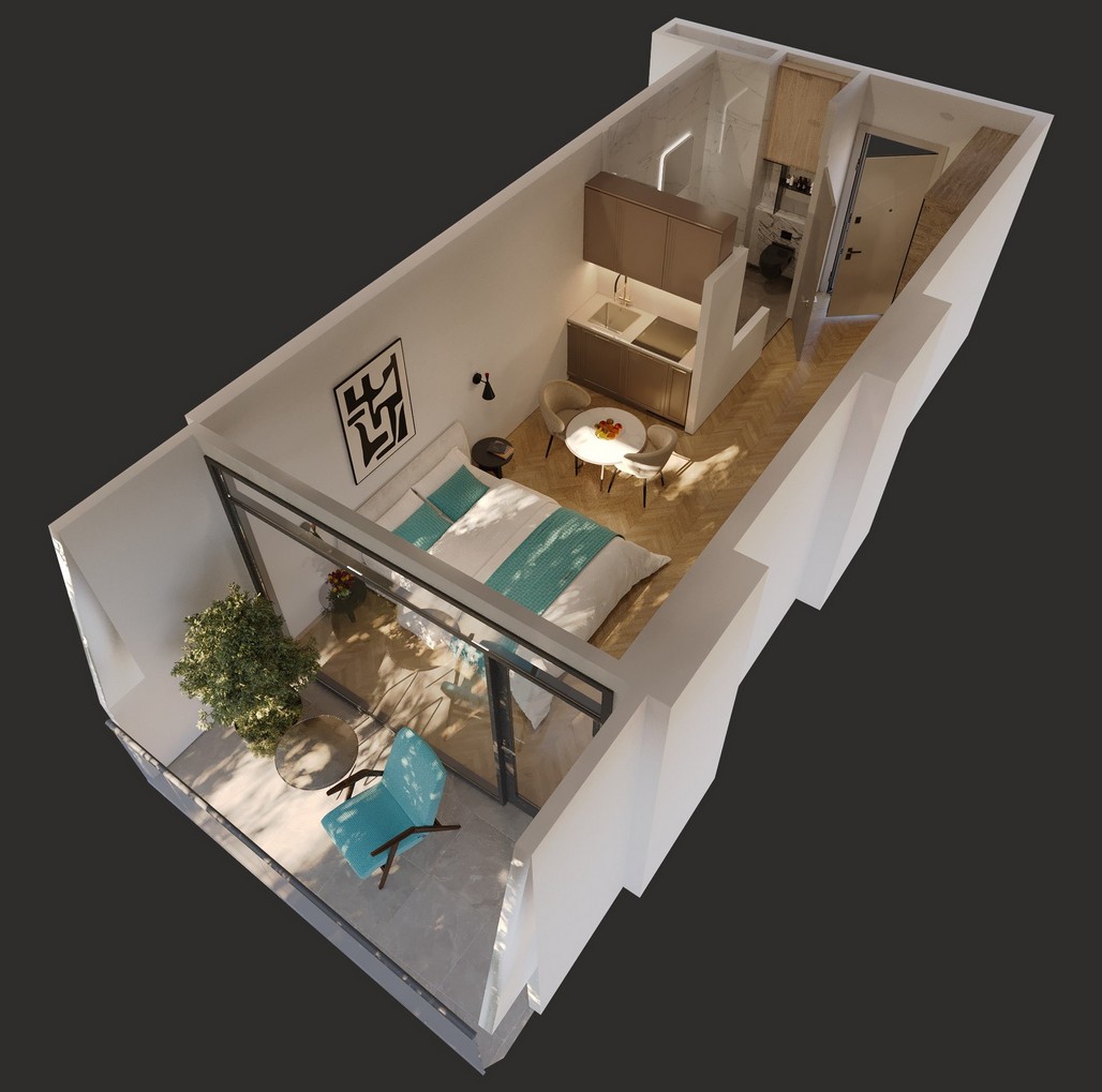 Grundriss Studio, 32,3 m²